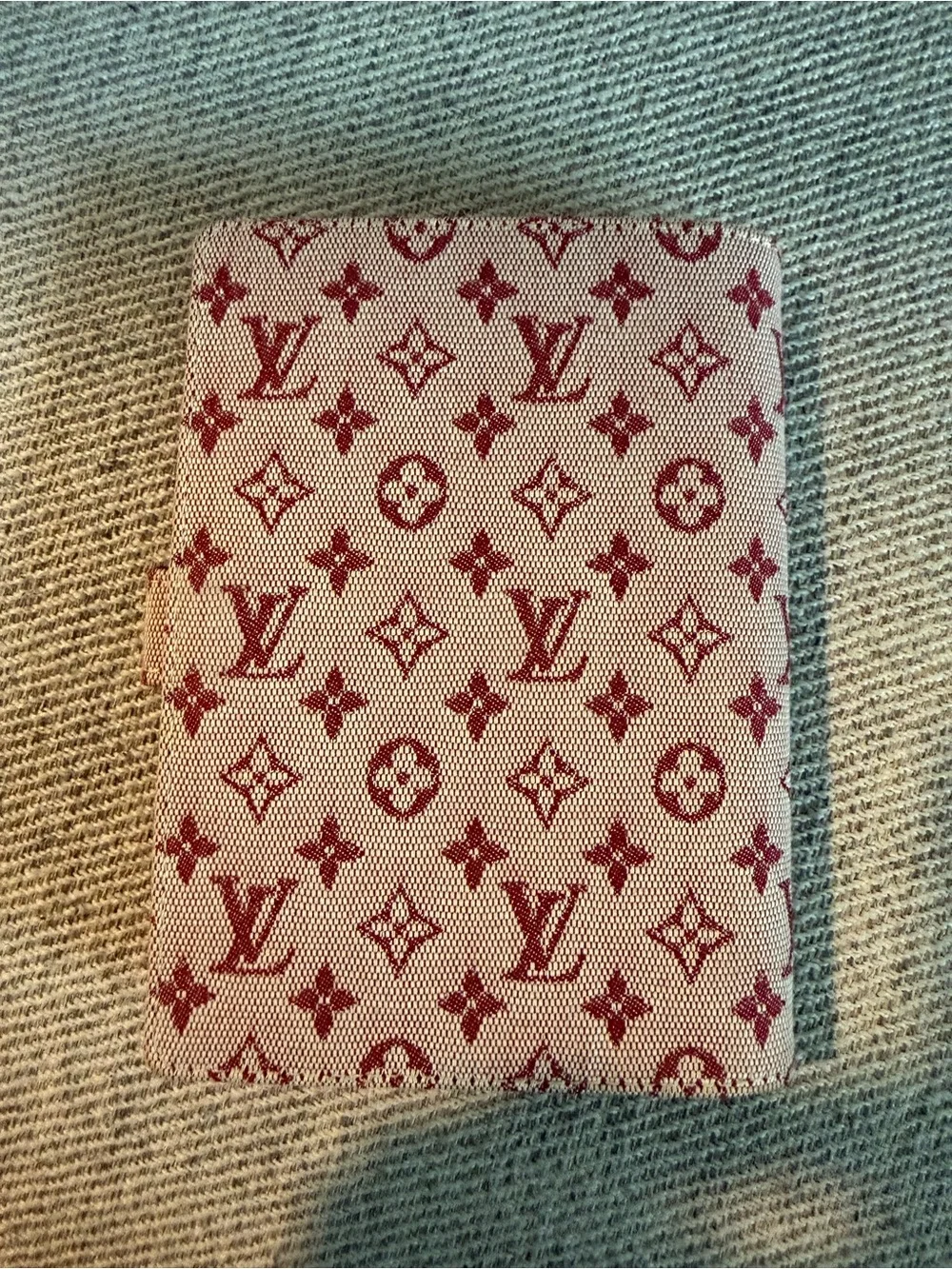 Louis Vuitton PM Mini Lin Beige and Burgundy Monogram Agenda